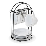 Suporte Porta Xícaras Pires De Chá Café Black Preto Cozinha