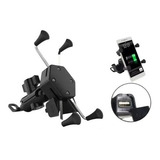 Suporte Pra Celular Moto Fixa Seguro Carregador Usb Promo