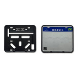 Suporte Protetor Moldura Placa Detran Mercosul Moto Lacres