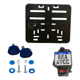 Suporte Protetor Placa Moto Mercosul Gratis Lacres Parafusos