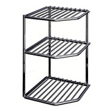 Suporte Rack Organizador Armário Cozinha Banheiro 3 Níveis Cor Preto