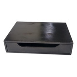 Suporte Reforçado Para Monitor 1 Gaveta Mdf Preto Folha A4