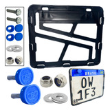 Suporte Reforço Protetor De Placa Moto Mercosul Kit Lacre