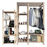 Suporte Sala Estar Rack Painel Conj Estante Retro Madeira