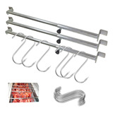 Suporte Tendal Freezer 3pçs E 12 Ganchos S1c Estanhado