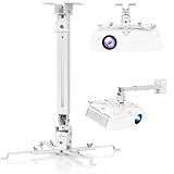Suporte Teto-Parede Projetor Multimidia Com Extensor Regulagem De 43 á 63cm Com Ajuste De Ângulo -Branco-