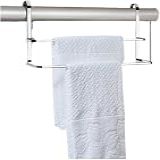 Suporte Toalha Duplo Premium - Aço Cromado Antiferrugem- Instalação Sem Furação- Organizador Para Box De Banheiro- Prático E Resistente