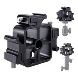 Suporte Triplo 3 Sapata Hot Shoe P Flash Sombrinha Tripe