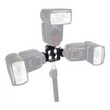 Suporte Triplo Flash 3 Sapatas Sombrinha Câmera Tripé