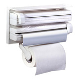 Suporte Triplo Rolo Papel Toalha Aluminio Filme Plastico