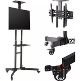Suporte Tv De Chão Pedestal Móvel Com Rodinhas E Bandeja Loja 19br