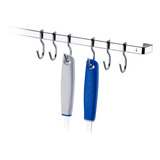 Suporte Utensilios Barra Piatina 60 Cm 6 Ganchos