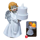 Suporte Vela Anjo Castiçal Decoração Anjinho Enfeite Natal