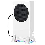 Suporte Vertical Com Ventilador De Resfriamento Para Console Xbox Series S Velocidade Do Ventilador Ajustável Em 3 Níveis Luz LED Colorida Integrada Carregamento USB E Porta De Transferência De Dados