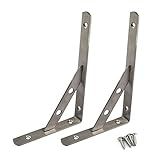 Suportes De Prateleira Resistentes De 200 X 140 Mm Suportes De Prateleira Triangulares Removíveis De Aço Inoxidável Suportes De Canto Montados Na Parede Com Parafusos Pacote Com 2 