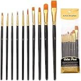 Suproot Conjunto De Pincéis De Pintura 10 Pincéis De Ponta Plana Sombreadora Para Aquarela óleo Pintura Acrílica E Artesanato Unhas Tinta Facial Pincel Azul Preto 