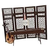 SUPVOX 4 Pcs Ornamentos Antigos Decoração Instrumento Retrô Em Miniatura Adereço Guzheng Suporte De Ventilador Suporte De Instrumento Escritório Decorações Casa De Boneca Madeira