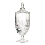 Suqueira Cristal Vidro Com Torneira Suporte