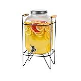 Suqueira De Vidro Litros Com Suporte Kit Conjunto Dispenser Refresqueira Agua Sucos Bebidas Hotel Luxo Premium OPPS-