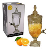 Suqueira Vidro Cristal Diamond 3l Dispenser Dourado Luxo