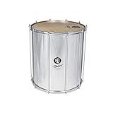 Surdo Samba De 20 Polegadas Por 60 Cm Em Alumínio Com Aro Cromado E Pele Animal 8242