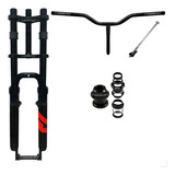 Suspensão Bike Mtb Aro 26 2 Andares Caixa Direção Guidão Cor Preto