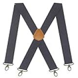 Suspensório Masculino Cedrainy Ajustável X Preto Com 4 Ganchos Giratórios E Resistentes Dark Gray One Size