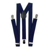 Suspensórios Masculino E Feminino Largo 2 5cm Azul Escuro