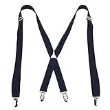 Suspensórios Masculinos Suspensórios Elásticos Estiramento Suspensórios Adulto Arnês Design Minimalista Metálico Suspensórios Fixadores De Aço Azul Marinho