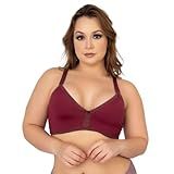 Sutiã Feminino Plus Size Sem Bojo Alça Reforçada Tamanho-G-Cor-Vinho-Gênero-Mulher