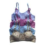 Sutiã Infantil Menina Moça Kit 03 Peças Algodão Ajustável
