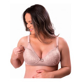 Sutiã Plus Size Amamentação Com Renda E Bojo Soft E Sem Aro