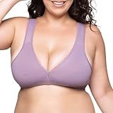 Sutiã Plus Size Em Microfibra Sem Bojo Conforto E Sustentação Com Alças Reforçadas De Espuma -BR- Numérico- 54- 56- Plus Size- 1- Lavanda-