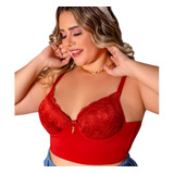 Sutia Plus Size Reforçado Sustentação Com Bojo Lateral Larga