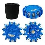 SVTDEYS Pacote Com 3 Sinalizadores De LED Laranja Para Estrada Luzes De Emergência Farol De Segurança Na Estrada Kit De Alargador De Aviso Piscante De Disco Com Base Magnética E Gancho Pilhas Não