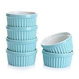 Sweese Pratos De Suflê De Porcelana Ramequins 113 G Para Suflê Creme Brulee E Sorvete Conjunto De 6 Turquesa