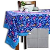 Sweet Us Toalha De Mesa Floral Pavão Para Mesas Retangulares Toalha De Mesa De Jantar De Cozinha Floral De Algodão E Conjunto De Guardanapos Linho De Mesa Azul Rosa Dourado Capa De Mesa Para