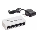 Switch 5 Portas Fast Rj45 Ethernet 10 100 Mbps Mdi x Bivolt Operação Full Duplex E Half Duplex Compatível Com Padrões Ieee 802 3 802 3u Para Cabos Utp E Fibra Ótica Led De Indicação