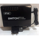 Switch De 16 Portas Fast Ethernet 10 100mbps Knup Kp e06
