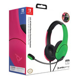 Switch Diadema Audifono Gaming Pdp Lvl40 Alambrico Verde rosa