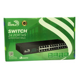 Switch Gigabit 24 Portas 10 100 1000 Mbps Montagem Em Rack