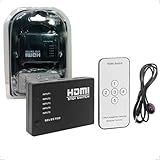 Switch Hdmi Adaptador Hub 5x1 Splitter 4k Com Controle Hdmi Ultra Hd 3d