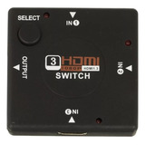 Switch Hub Hdmi 3 Em 1 Chave Seletora 4 Portas 1080p Full Hd