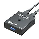Switch USB 3-0- Switch USB Bidirecional 2 Em 1 Saída - 1 Em 2 Saída- Switcher USB Para 2 Computadores- Compartilhamento De Teclado- Mouse- Impressora- Controlador De Mesa E 2 Cabos USB 3-0 Incluídos