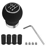 SWQS Kit De Alavanca De Mudança De Marchas De Couro De 6 Velocidades- Substituição Automática Ou Manual Do Manípulo Da Alavanca De Marcha- Adaptador De Câmbio De Carro Esférico Adequado Para A Maioria