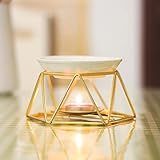 SXCHEN Queimador De óleo Essencial De Cerâmica Tealight Castiçal Perfumado Difusor De óleo De Vela Perfumada Glod Metal Luz De Chá Aquecedor De Cera Derretimento Forno Decoração De Casa