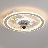 SXSGSM Função De Temporização LED Ventilador Luz De Teto Regulável E Ventilador De 3 Velocidades Lustre Lounge Lâmpada De Escritório Luminárias Moderno Ventilador De Teto De Baixo Perfil Com Luz Pendente De Acrílico Luz O Novo