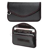 Sylvil Bolsa Faraday Protetor De Chaveiro Faraday De Fibra De Carbono Para Telefones E Laptops Chaves De Carro E Tablets Suporte De Bloqueio De Sinal RFID Para Carro Antifurto E Antirastreamento 