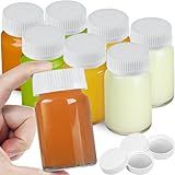 Syntic Conjunto De Garrafas De Suco De 75 G De Boca Larga De Vidro De Gengibre Para Sucos Bebidas Garrafas De Dose De Gengibre E Abacaxi Com Tampa De Rosca Reutilizáveis à Prova De Vazamento E Podem Ser Lavadas Na Lava Louças 8 Unidades