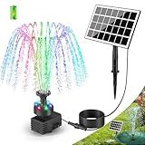 SZMP Bomba De Fonte Solar 2024 Painel De Vidro 100 Atualizado Fonte Solar De Banho De Pássaro De 3 5 W Com 7 Bicos Cabo De Alimentação De 5 Metros Luz Colorida Fonte De água Solar Para Lago 